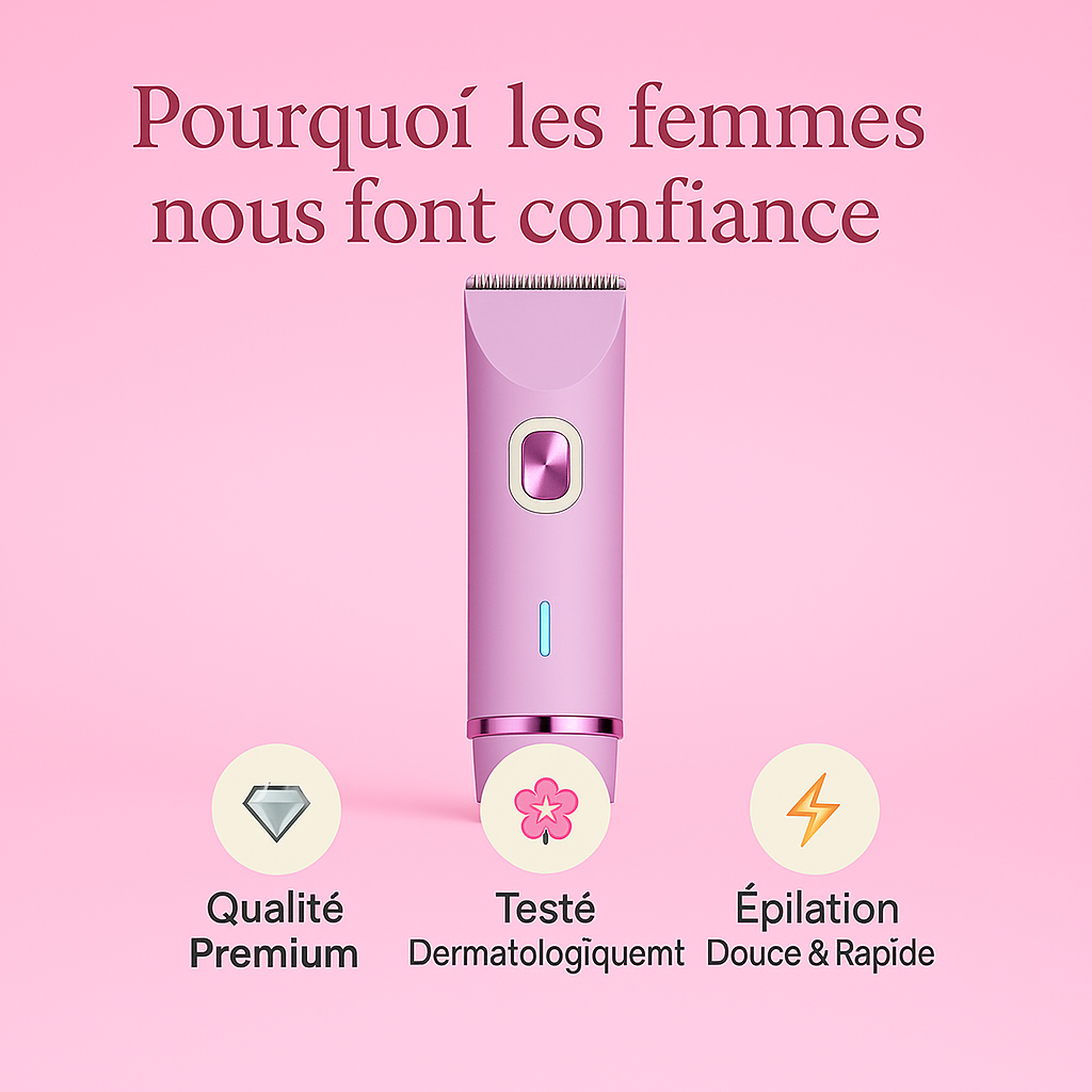Rasoir Électrique Femme Intime, Sans Douleur & Waterproof