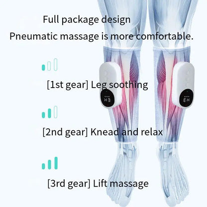 Wireless Smart Leg Massager TypeC Charging 360° Air Pressure Calf Hot Compress Massager 3 Mode Adjustable Relax Foot Calf Muscle